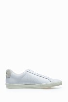 white leather low top sneakers