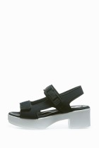 llona black and white sandals by miista