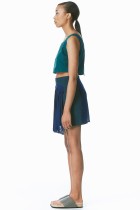 shades of grey navy asymmetric pleated skirt