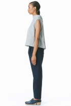 kaarem midrib pleated pants navy dark blue