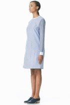 blue stripe oxford shift dress
