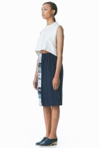 ffixxed navy marble weave skirt