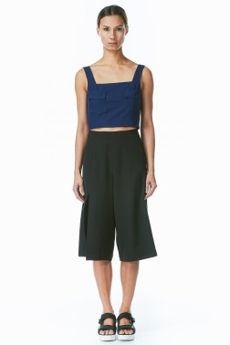 Front Slit Culotte Black