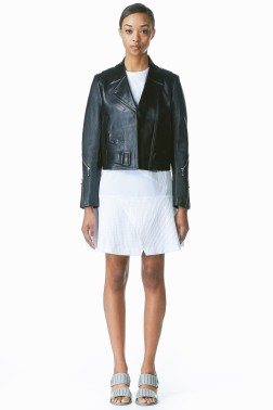 Black Leather Wrap Jacket