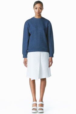 Navy Embossed Zip Sweatshirt