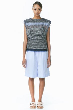 Squared Crochet Metallic Vest