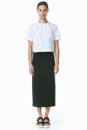 Cropped Pearl Poplin Shirt